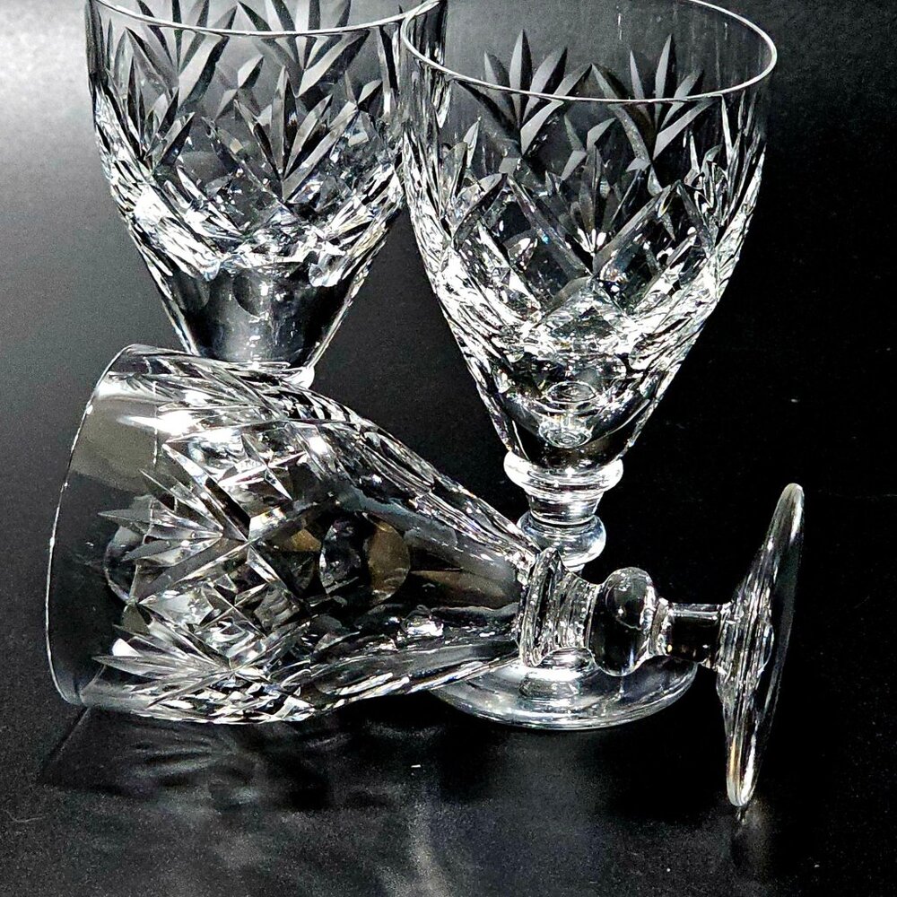 3 Webb Corbett Georgian Cordial Cocktail Glasses 4" England cut crystal 1960s - Picture 5 of 7